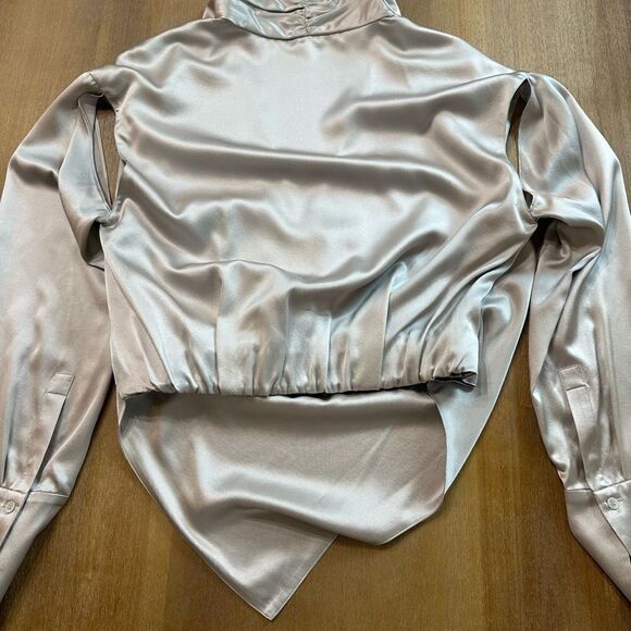 ET OCHS The Nala Silk Surplice Top Draped Wrap Blouse Cutout Detail Size Medium - Picture 12 of 16